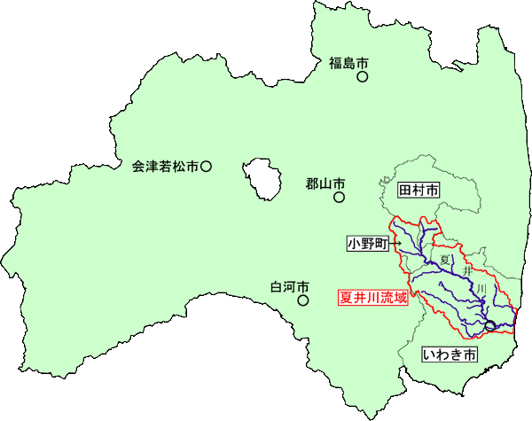 夏井川流域位置図